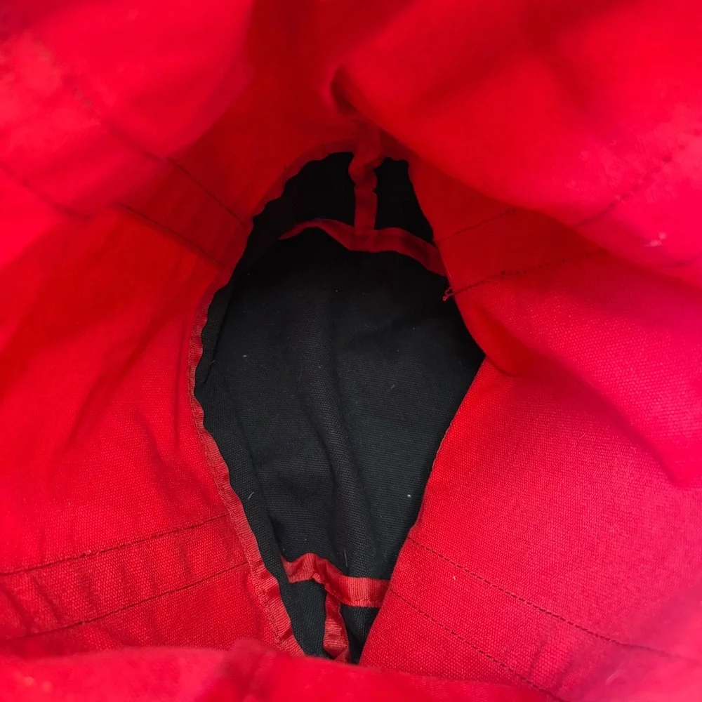 Canvas Tote Bag Red Black Snowman Holiday‎ Christmas Winter Casual